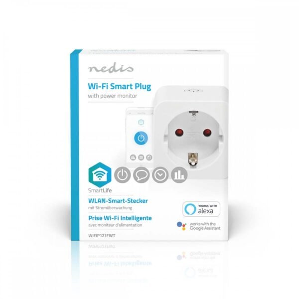 9cd043f94ca68952af9849af6923.jpg NEDIS WIFIP121FWT Inteligentná Smart zásuvka s monitorovaním spotreby energie, 3680W