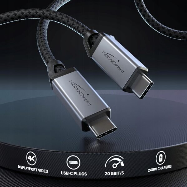 b0531b14441c8e5b6f878417f952.jpg Kábel KabelDirekt USB-C na USB-C 1 m čierny