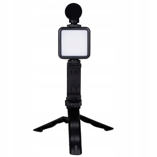 b2a4da174efb9bb1c534653d66a7.jpg Grundig Statív na telefón s lampou a mikrofónom - Tripod s LED diódami, 3 režimy