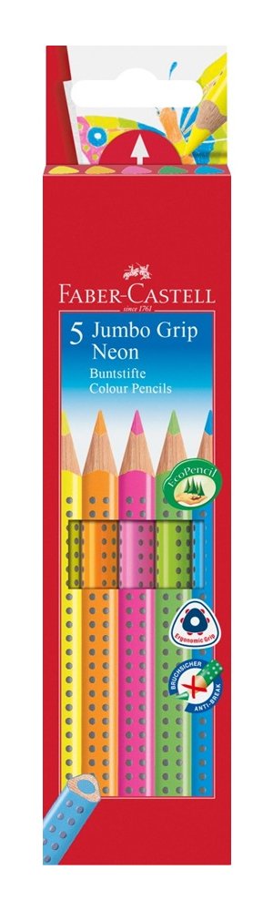 bf4292624443af89f2bdc6bae556.jpg Farbičky Faber-Castell Jumbo Neon 5 ks