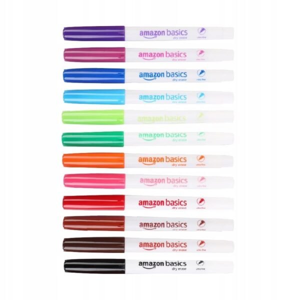 c1673de447b5b04827a22a713207.jpg Popisovateľ na tabuľu, rôzne farby, AmazonBasics, 12 ks