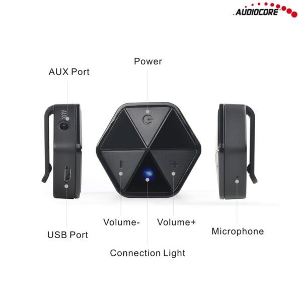 Bluetooth adaptér Audiocore AC815 prijímač s klipom
