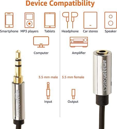 cf4525b14fa78c9e4a9696dda40f.jpg AmazonBasics AZ35MF02 audio kábel 3,6 m 3,5 mm Čierny, Strieborný