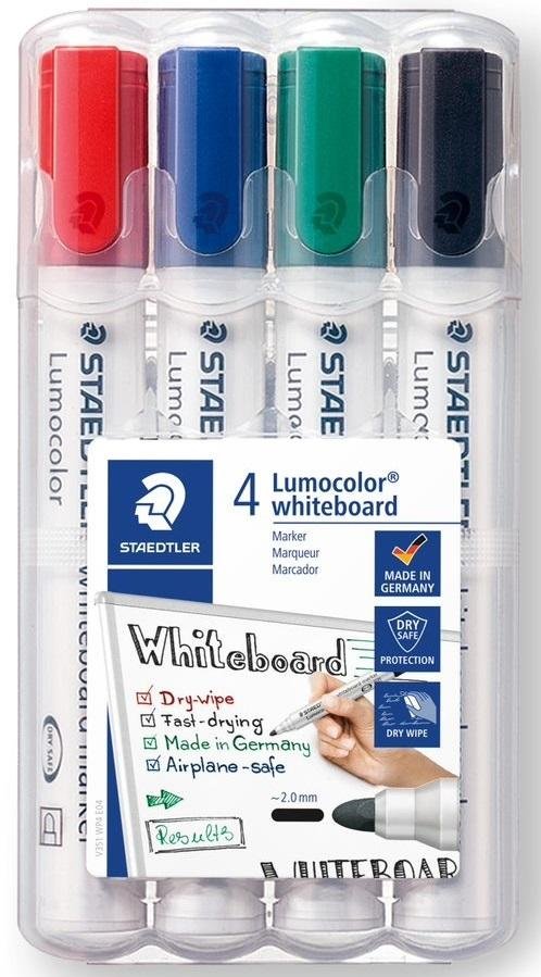 Popisovač na bielo tabuľu, viacfarebný Staedtler, 4 ks