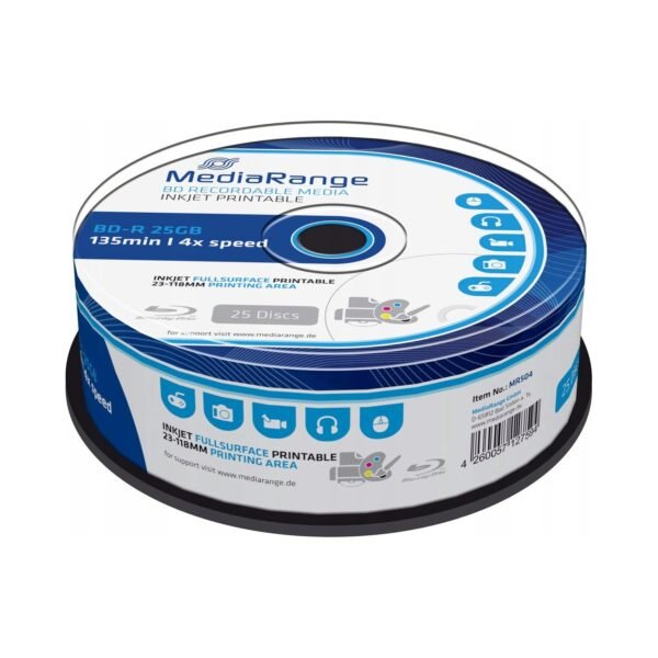 f602bd294fae9545cbbaa18a6e93.jpg Blu-ray disk MediaRange BD-R 25 GB 25 ks na potlač