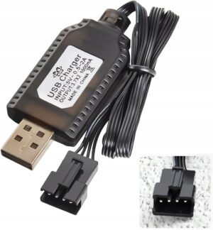 f782375d41feb6f3a254572d54ae.jpg USB kábel RC Aliwisdom so zástrčkou SM-4P pre LiPo 2S 7,4 V batériu