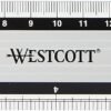 Westcott E-10190 00 — hliníkové pravítko 20 cm s protišmykovou úpravou a stupnicou cm aj palce