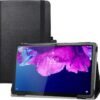 LIFANG — tenké koženkové puzdro na Lenovo Tab P11, P11 Plus a Moto Tab G70 so stojanom čierne