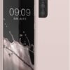 kwmobile — silikónový kryt na Samsung Galaxy S21 s mäkkým povrchom vo farbe coconut swirl