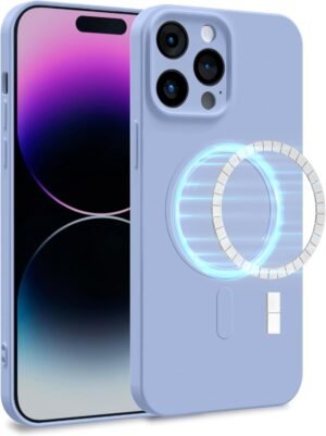 MyGadget — dvojvrstvový silikónový kryt na iPhone 14 Pro Max kompatibilný s MagSafe svetlomodrý