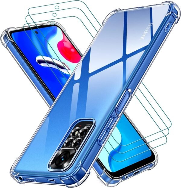 ivoler — priehľadný TPU obal na Xiaomi Redmi Note 11 4G / 11S 4G + 3 tvrdené sklá