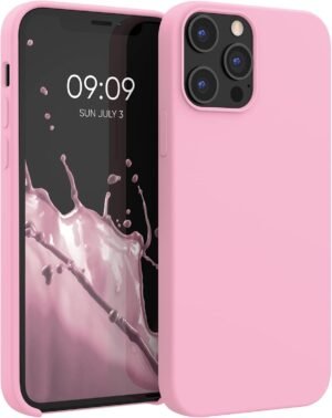 kwmobile — silikónový kryt na iPhone 12 Pro Max s jemným povrchom svetloružový