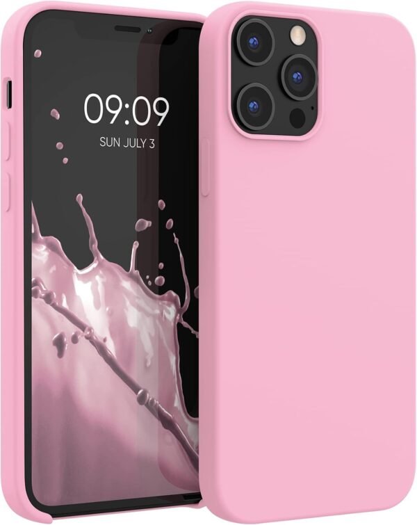 kwmobile — silikónový kryt na iPhone 12 Pro Max s jemným povrchom svetloružový