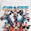 Puzdro na iPhone 14 s potlačou žiráf a nápisom Giraffe v retro štýle 90. rokov biele