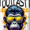 Puzdro na iPhone 11 Pro Max s potlačou gorily Outcast Primate v štýle graffiti biele