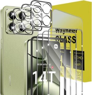 Wayneer — tvrdené sklo na Xiaomi 14T, 3 ks + 3 ochranné sklá na fotoaparát, tvrdosť 9H