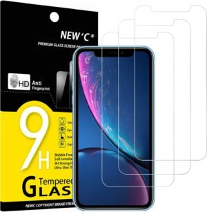 NEW'C — tvrdené sklo na iPhone 11 a iPhone XR 6,1 palca, 3 kusy, hrúbka 0,33 mm