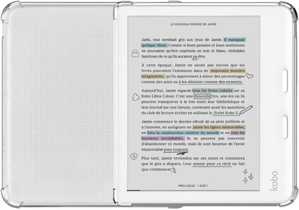 Stianiiie — priehľadný TPU obal so zosilnenými rohmi na Kobo Libra 2 / Libra Colour 7"