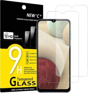 NEW'C — tvrdené ochranné sklo na Samsung Galaxy A12 s tvrdosťou 9H a hrúbkou 0,33 mm 2 ks