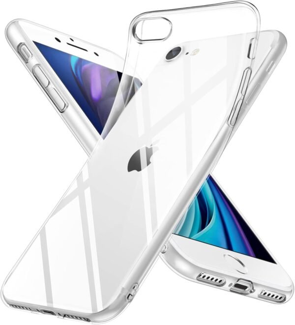 DOSMUNG — priehľadný silikónový kryt na iPhone SE 2022, SE 2020, 8 a 7