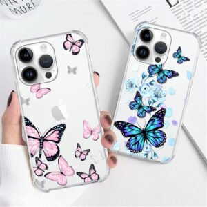 Xylota — priehľadné kryty na iPhone 11 Pro Max s motívom motýľov, 2 kusy