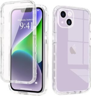 LAPOPNUT — priehľadný dvojvrstvový obal 360° na iPhone 13 s ochranou displeja