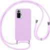 Vauki — silikónový kryt na Xiaomi Redmi Note 10 Pro 4G s nastaviteľnou šnúrkou na krk fialový