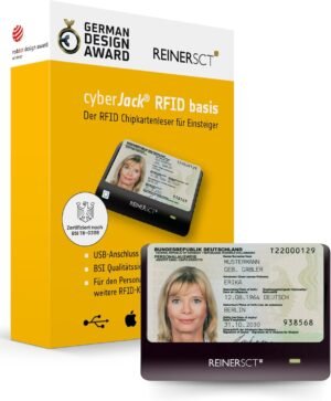 REINER SCT cyberJack RFID basis — bezkontaktná čítačka nemeckého preukazu nPA a eID, čierna