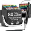 OfficeTree 550 — 80 obojstranných alkoholových fixiek s hrotmi 1 mm a 2–6 mm v boxe