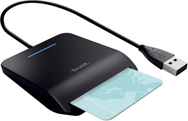 Trust Primo 23890 — kontaktná USB čítačka čipových kariet ISO 7816 a DNI, kábel 100 cm, čierna
