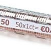 TheCointainer L200TC — sada 200 priehľadných púzdier na euromince, 8 hodnôt po 25 kusov