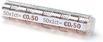 TheCointainer L200TC — sada 200 priehľadných púzdier na euromince, 8 hodnôt po 25 kusov