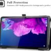 LIFANG — tenké koženkové puzdro na Lenovo Tab P11, P11 Plus a Moto Tab G70 so stojanom čierne