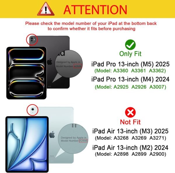 ProCase — puzdro so stojanom a priesvitným chrbtom na iPad Pro 13 M4/M5 čierne