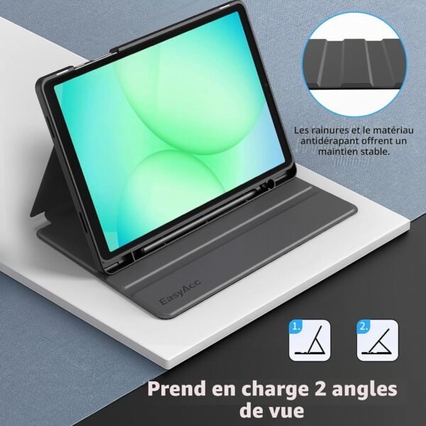 EasyAcc — tenké puzdro na Samsung Galaxy Tab A9+ 11 s držiakom pera a stojanom čierne