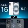 JETech — tvrdené sklo na iPhone 16 (6,1") s ochranou fotoaparátu a rámikom, 2 + 2 kusy