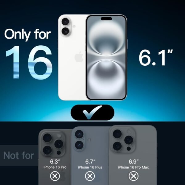 JETech — tvrdené sklo na iPhone 16 (6,1") s ochranou fotoaparátu a rámikom, 2 + 2 kusy