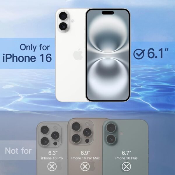 JETech — tvrdené sklo s ochranou súkromia na iPhone 16 6,1 palca, 2 kusy s inštalačným nástrojom