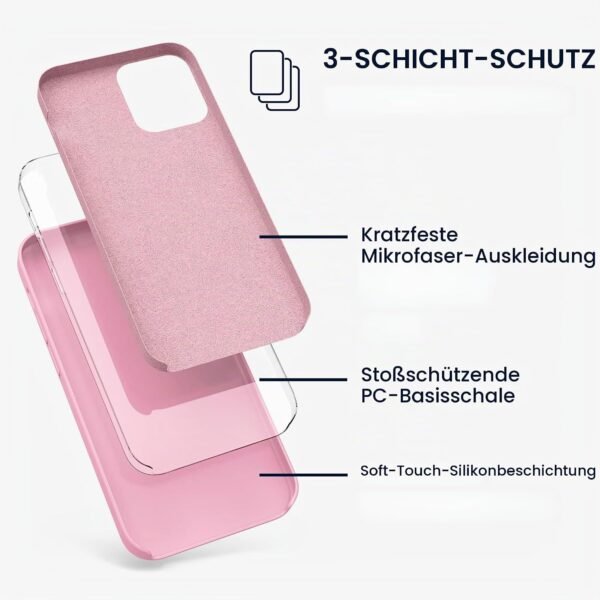 kwmobile — silikónový kryt na iPhone 12 Pro Max s jemným povrchom svetloružový