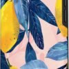 Kryt na iPhone 16 s potlačou vintage ilustrácie žltých citrónov a modrých listov