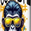 Puzdro na iPhone 11 Pro Max s potlačou gorily Outcast Primate v štýle graffiti biele