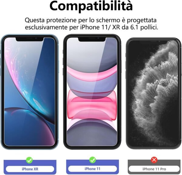 NEW'C — tvrdené sklo na iPhone 11 a iPhone XR 6,1 palca, 3 kusy, hrúbka 0,33 mm