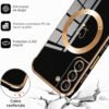 Pnakqil — magnetické silikónové kryty na Samsung Galaxy S21 5G so srdcami, 2 kusy čierny a biely