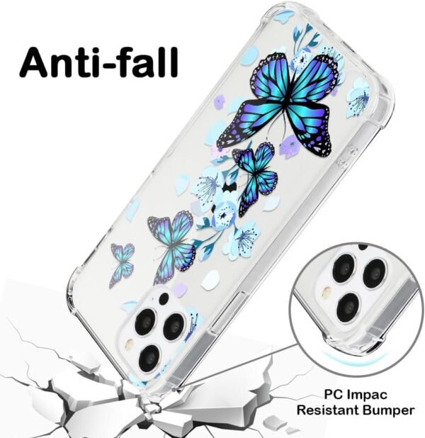 Xylota — priehľadné kryty na iPhone 11 Pro Max s motívom motýľov, 2 kusy