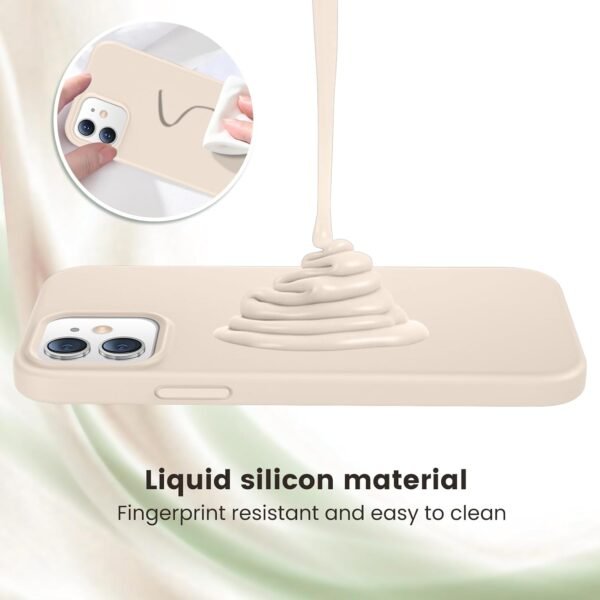 PuyaTeya — silikónový kryt na iPhone 12 a iPhone 12 Pro s mikrovláknom vo vnútri béžový