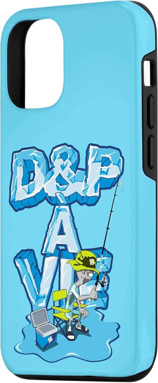 JuL D&P for Life — dvojvrstvový kryt na iPhone 12 / 12 Pro s potlačou D&P à vie a rybárom svetlomodrý