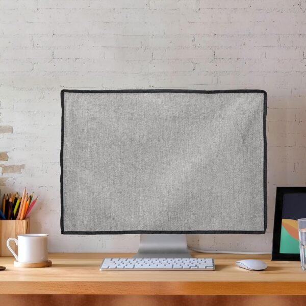 kwmobile KWM000017VG002C — ľanový ochranný obal na monitor 31 – 32", svetlosivý
