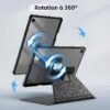 CACOE — otočné puzdro na Samsung Galaxy Tab S6 Lite 10,4 s držiakom pera a priehľadným chrbtom čierne