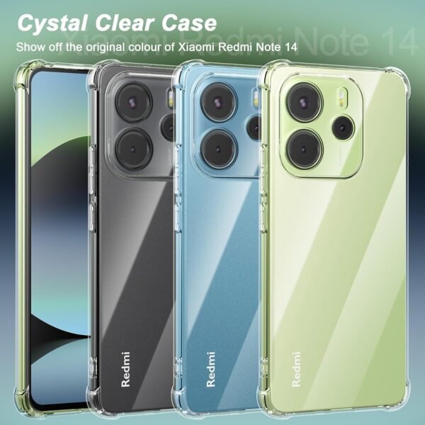 Cresee — priehľadný kryt na Xiaomi Redmi Note 14 4G z mäkkého TPU so zosilnenými rohmi