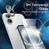 JETech — tvrdené sklo na iPhone 16 (6,1") s ochranou fotoaparátu a rámikom, 2 + 2 kusy